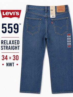 Levi’s 559 Men’s Jeans 34x30 Relaxed Straight Medium Wash NWT